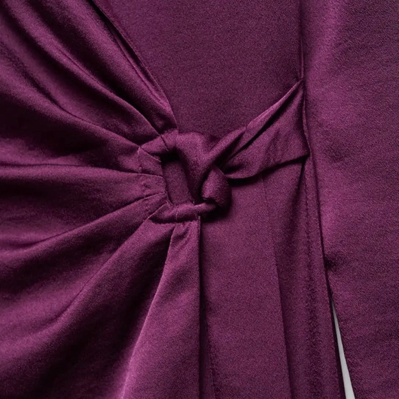 Mango (MNG) Silk Wrap Belt Dress Size 4 - Picture 7 of 9